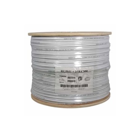 Bestlink Netware RG59 w/2x18AWG Power- 1000ft- White CM 202606